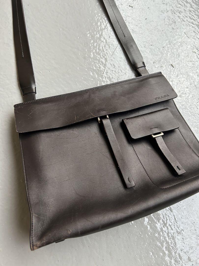 PRADA archive 1999AW Black Brown Leather Shoulder bag Used PRADA archive 1999AW Black Brown Leather Shoulder bag Used