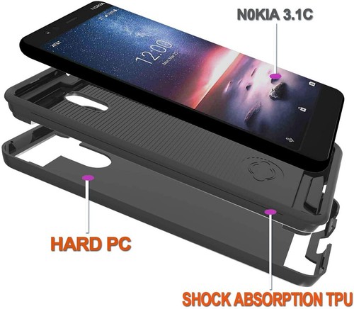 For Cricket Vision 3 Rugged TPU Hard PC Brushed Texture Hybrid 2in1 Case Cover - Picture 7 of 64