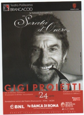 Gigi Projecti Evening of Honor - Teatro Brancaccio Roma 2005 - Flyer