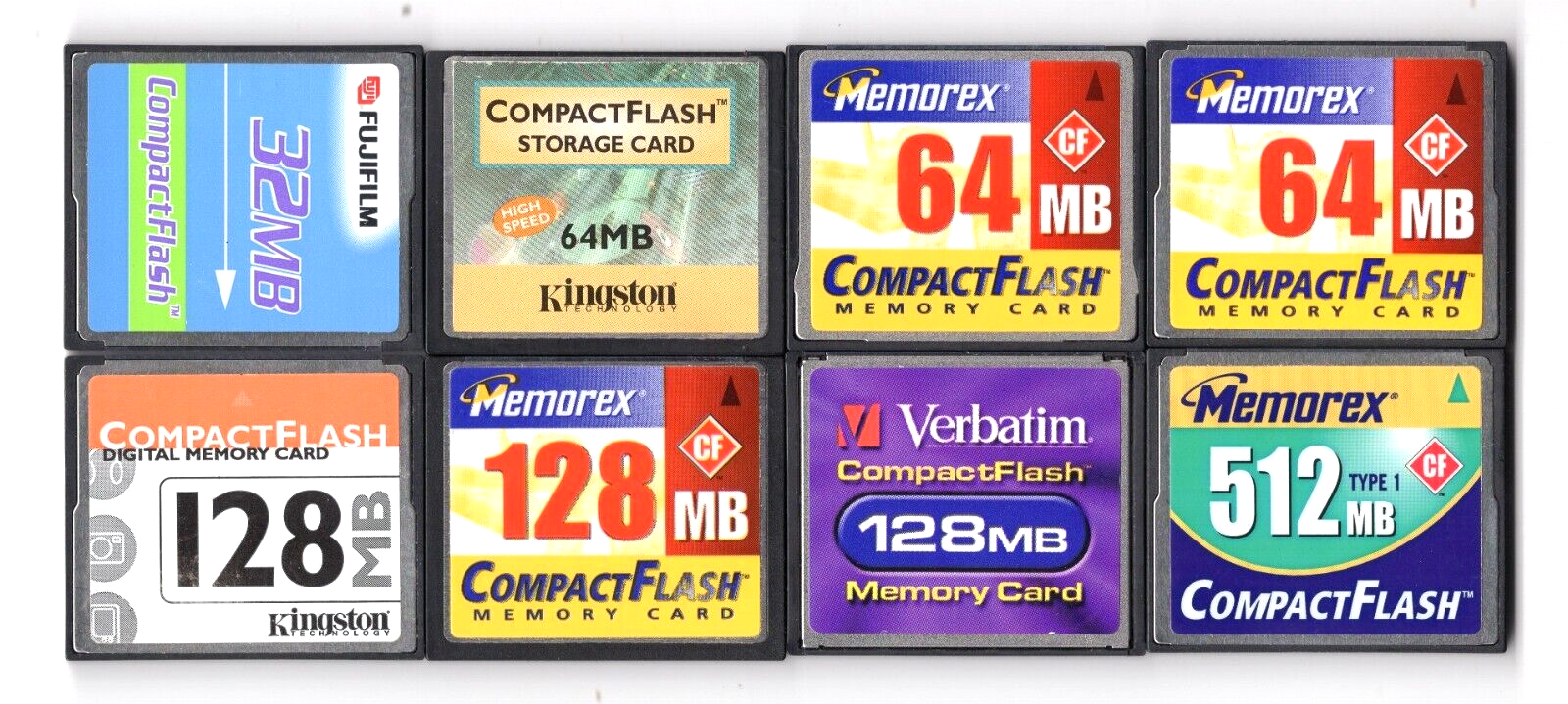 8x Memorex Fujifilm Kingston 32MB-512MB CF Compact Flash Memory Cards
