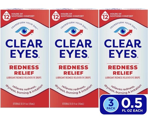 12 Pack Clear Eyes Redness Relief Eye Drops .5 Fl Oz 15 Ml Each - Picture 6 of 6
