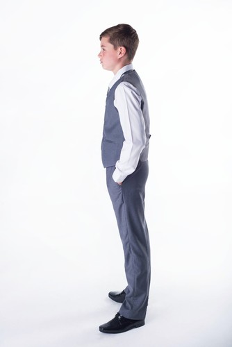 Boys Suits, Grey Boys Wedding Suit, Page Boy Suit, Prom. Formal, Party 5 Piece - Picture 6 of 8