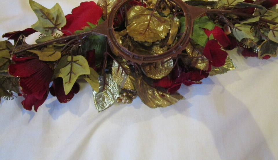 Christmas artificial flowers table center decoration red gold eBay