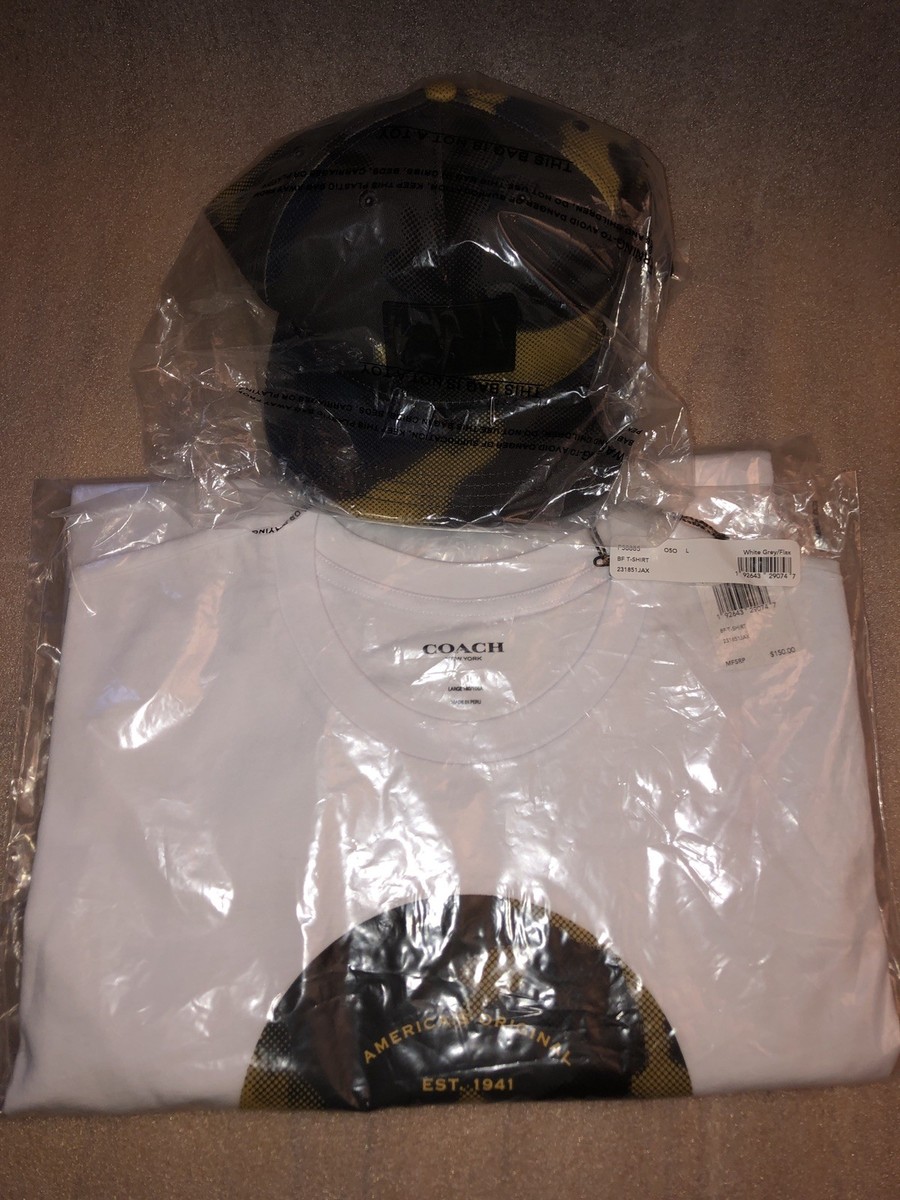 【新品】COACH コーチ CAMO FLAT BRIM HAT キャップ 正規品 ストリート ストレートキャップ　ベースボールキャップ 迷彩 メンズ レディース Hat Brim Flat カモフラージュ レザー Cap)