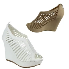 Top Moda Denver-1 Women's Bird Cage Gladiator Wedge Heel Sandals Platform Shoes