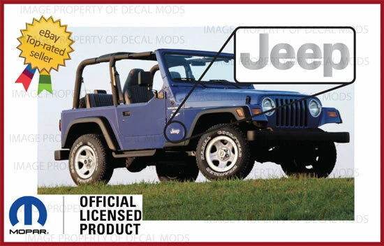 2x 1997-2006 Jeep Wrangler guardabarros logotipo TJ calcomanías laterales pegatinas plateadas SJ3Y6  Foto 2 de 3