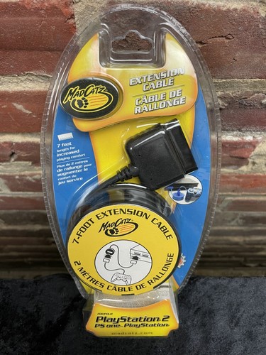 Madcatz Extension PlayStation-PS2- PS1 Extension Cable 7 Foot * NEW SEALED