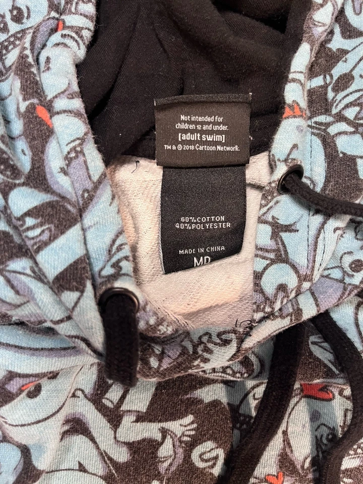 Moletom com capuz Rick & Morty Mr. Meeseeks tema quente exclusivo tamanho M estampa Allover - Imagem 4 de 4