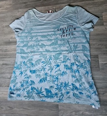 SOCCX  SPIRIT Shirt Bluse Top Tshirt MIAMI BEACH SUNSETS & PALM   Gr. 40 L  TOP