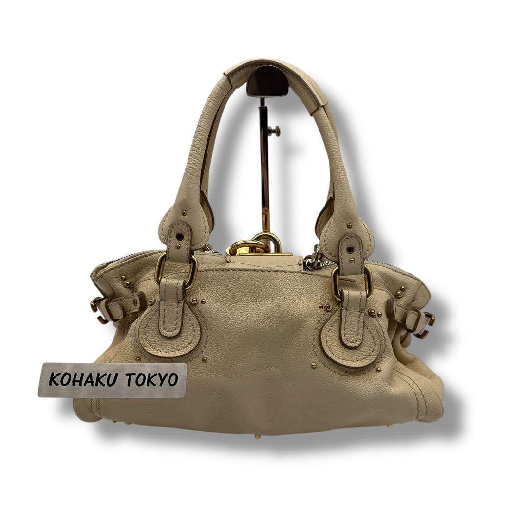 バッグ Chloe Paddington Hand Bag beige Chloe Paddington Beige Leather Shoulder Bag Handbag Y2K w