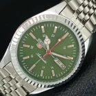 REFURBISHED VINTAGE SEIKO 5 AUTOMATIC 6309A JAPAN MENS GREEN WATCH a442838-1
