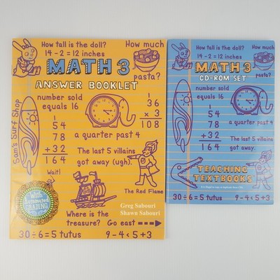 Teaching Textbooks Math 3 CD Rom Set w Answer Booklet Homeschool 3rd Grade