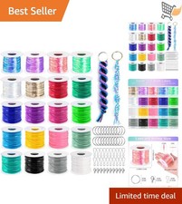 Lanyard String Kit Plastic Craft Lacing Cord Keychain Clip DIY Art Supplies