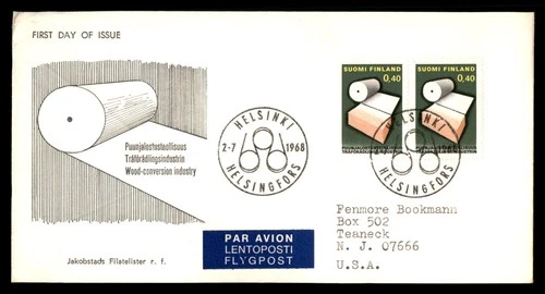 Mayfairstamps Finland FDC 1968 Paper Pair First Day Cover aaw_35189