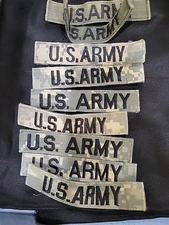 9 U.S. Army Tape  Hook & Loop Patch Used Lot Of 9