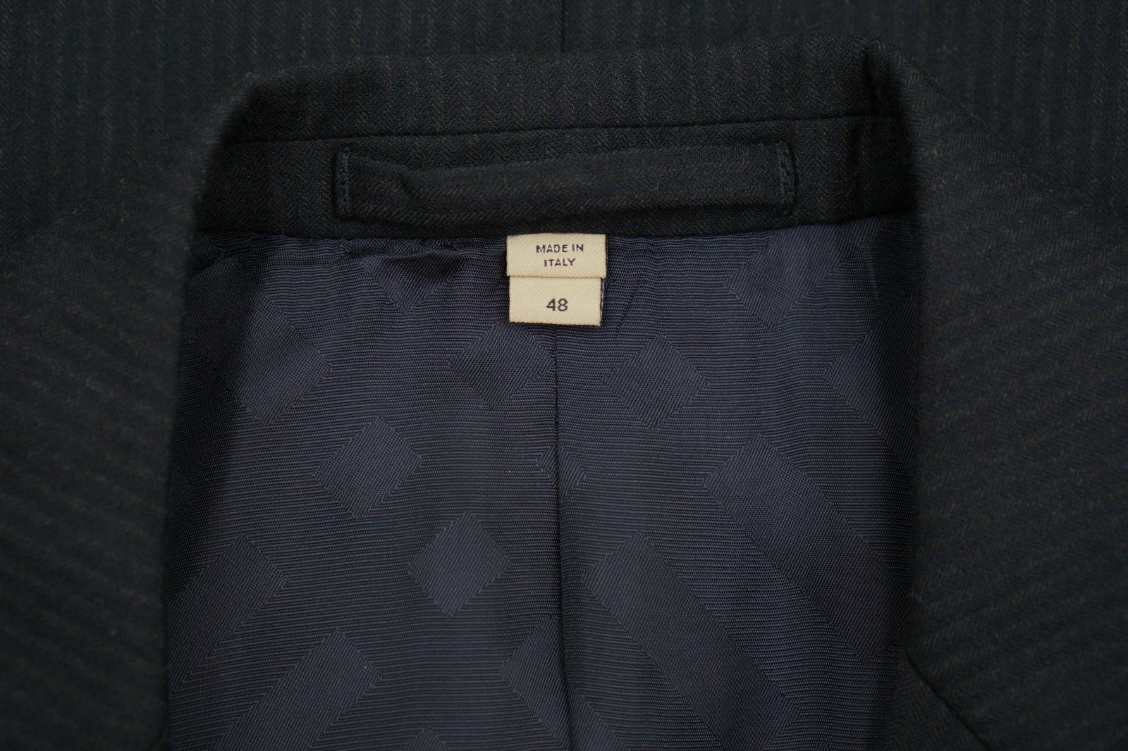 Men Burberry Suit Navy Blue Strirling Wool Made In Italy Size 38R image 4