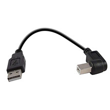 Right Angle Printer Cable 12 Inch 30cm USB 2.0 A Male to Right Angle B Male