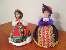 Vintage Hand Made Styrofoam Sequin Push Pin Doll Figures