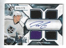 2012-13 Upper Deck SPx Jordan Nolan Autographed Rookie Quad Jersey #/275
