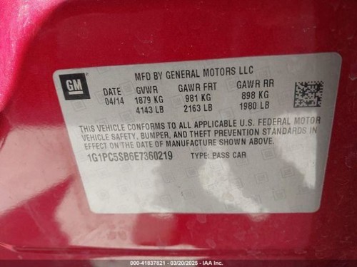 Puerta trasera del conductor VIN P 4º dígito limitada compatible con 13-16 CRUZE 3582062 - Imagen 9 de 10