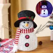 Christmas Light Up Snowman Decorations, 7 LED Color Changing 13.7inch Acrylic...