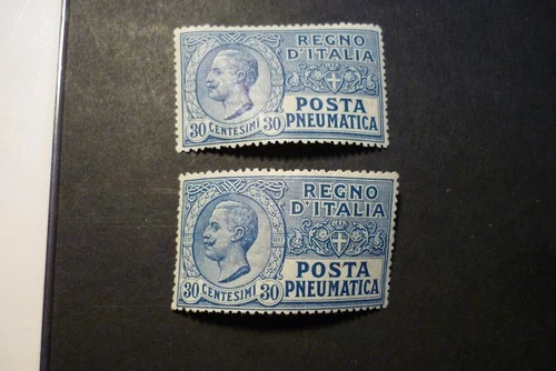 1913 Italy Stamps set of 2 MINT Pneumatic Post Letters 30c Blue