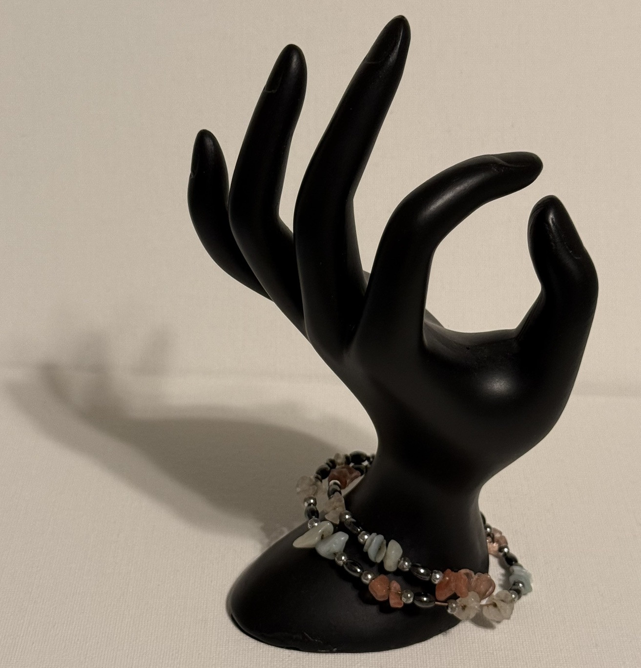 HEMATITE BEADED ADJUSTABLE BRACELET - image 1