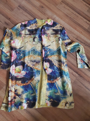 Roberto Cavalli Floral Light Coat 44 Royal Core Whimsical Regency (No Label)