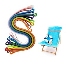 12 Pack Towel Clips for Chairs Cruise, Silicone Bands Small, Multicolor