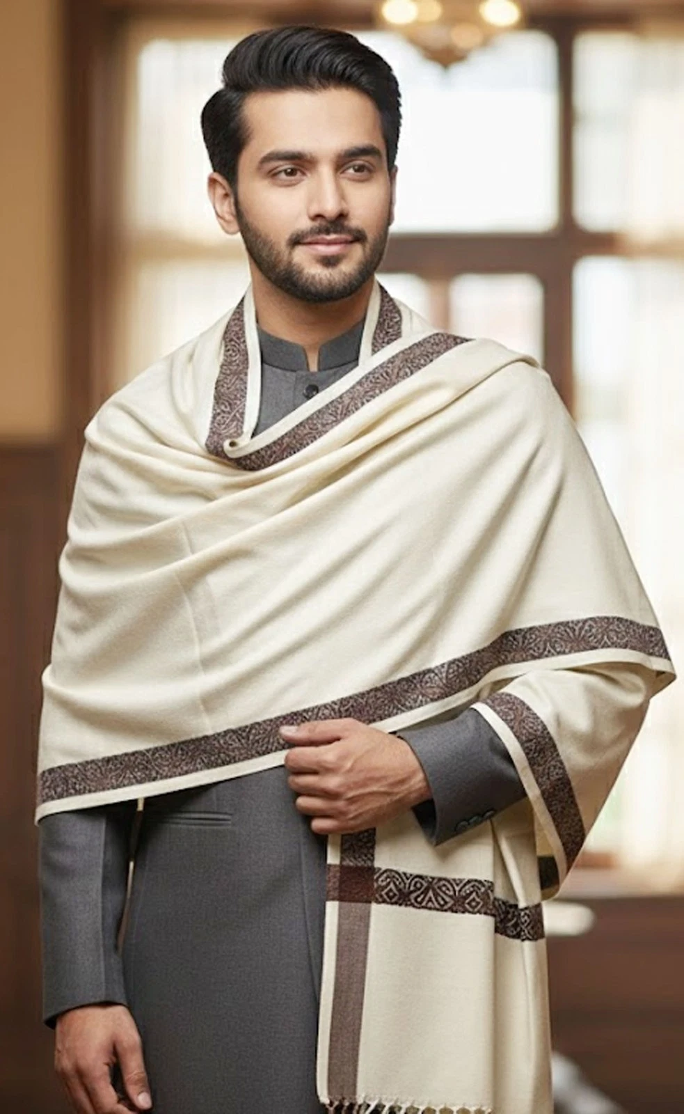 Hand Indian Embroidered Shawl Wrap Scarf Unisex Authentic Kashmiri Wool Shawl
Opens in a new window
