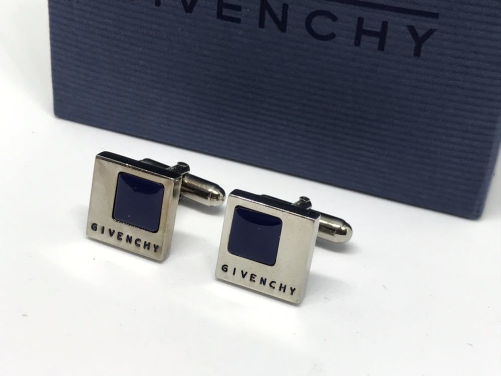 Givenchy Square Blue Logo Cufflinks - image 3
