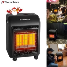 ThermoMate Propane Radiant Heater 18000BTU w/Wheels Outdoor Cabinet Space Heater
