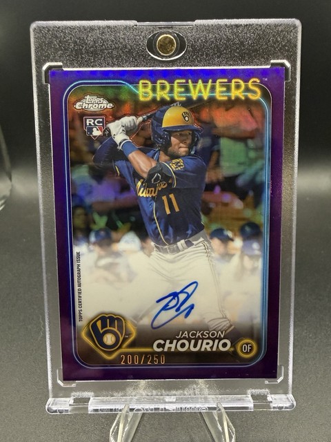 2024 Topps Chrome - RC Autographs Jackson Chourio Purple Refractor /250 Brewers!