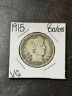 1915 P Barber Silver Quarter Very Good Condition U.S. 25c Type Coin (Raw18772)