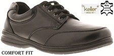 Dr Keller Mens Wide Fit Real Leather Padded Comfort LaceUp Casual Dress Shoes UK