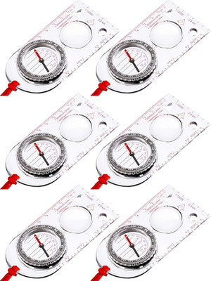 6 Pieces Orienteering Compass Hiking Navigation Backpacking Compass Map Readi...