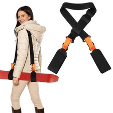 Ski Strap, Adjustable Ski Carrier Shoulder Straps,Black Orange 61.8"