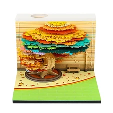 3D Memo Pad Tree House,Four Season Tree 240 Sheets Paper Carving Art Notepad ...