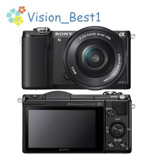 Sony Alpha A5000 Mirrorless Camera 20.1MP w/ PZ 16-50mm Lens Black Tripod Thread