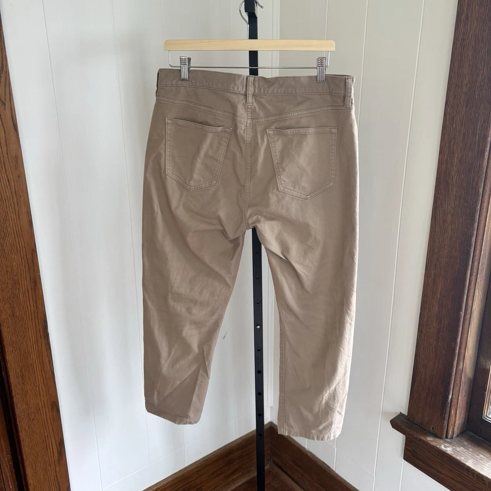 Flint and Tinder Mens 34x26 Tan Chino 5-Pocket Huckberry Slim 365 Pants NOTE - Image 2 of 4