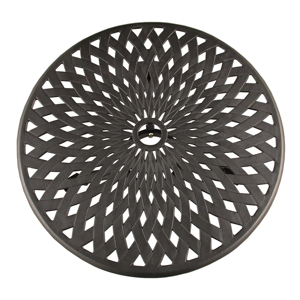 Juego de bistró de 3 piezas de aluminio para exteriores, negro arena Foto 3 de 4