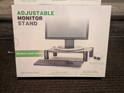 Mind Reader Adjustable Monitor Stand Riser for Computer, Laptop, iPad New In Box
