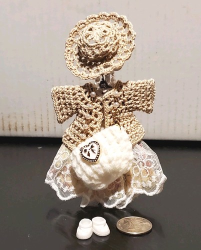 Dollhouse WEARABLE Scale 1/12 Dress with Coat Rack Hat Purse Shoes Sweater - Picture 4 of 4