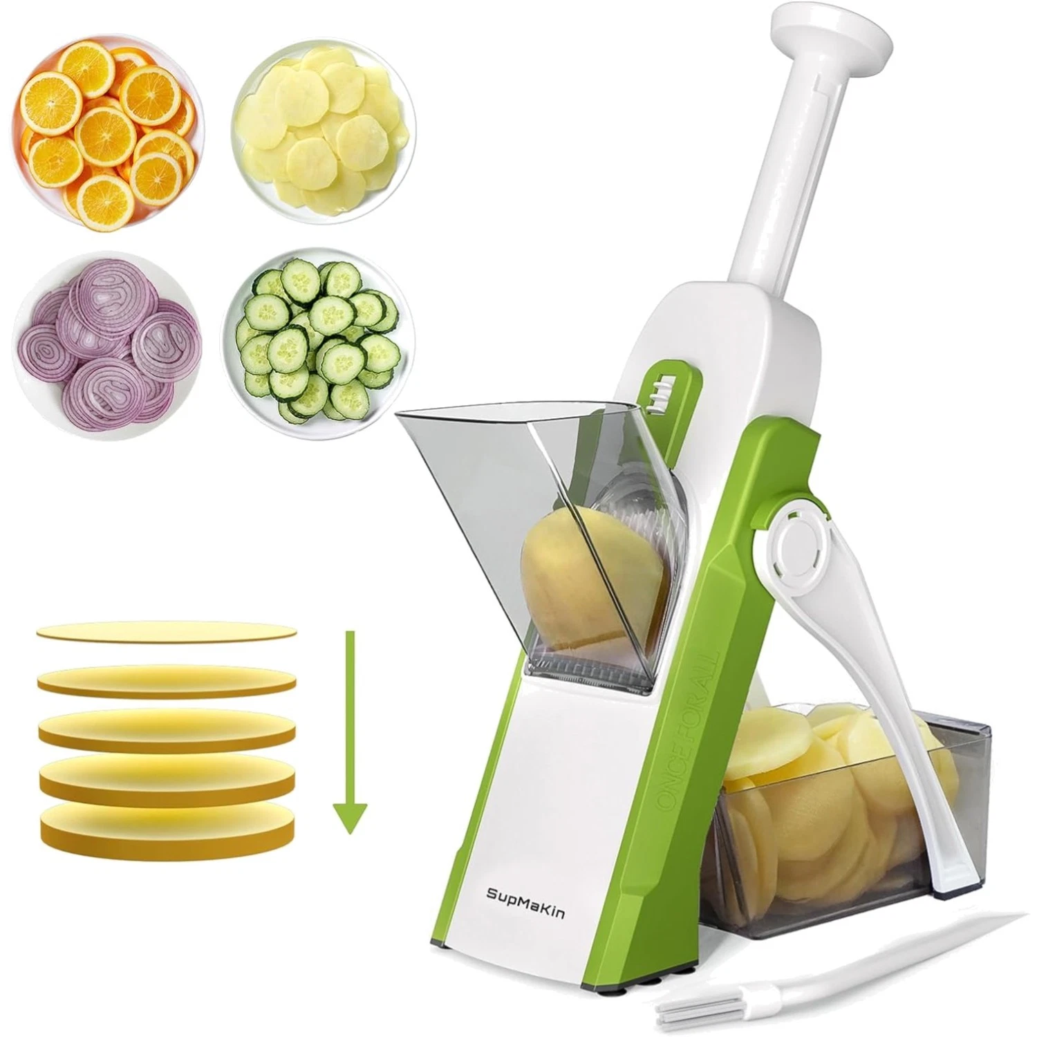 Quick Slice Mandoline Slicer for Vegetables & Fruits - BPA Free, Dishwasher Safe