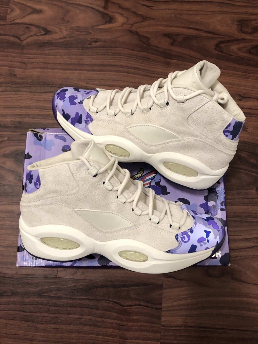 シューズ(男性用) Reebok Question Mid White Purple Reebok Question Mid 'Cam'Ron' Diplomats Men's 11 US [DV4774] Chalk