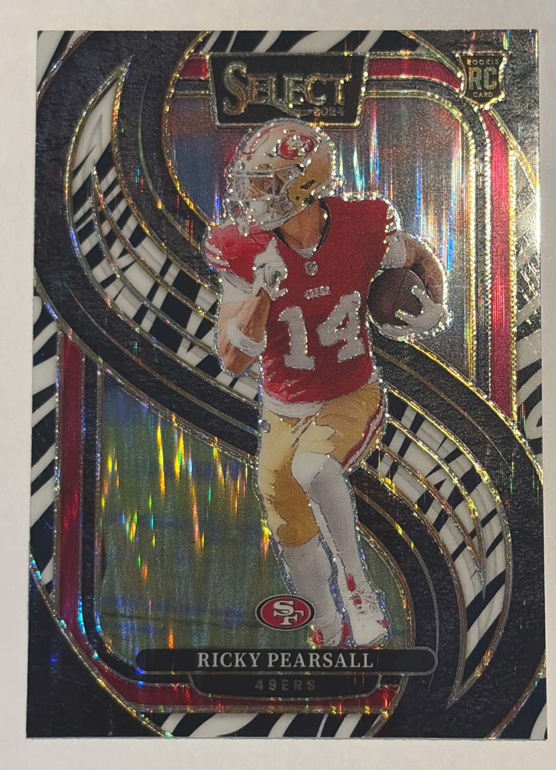 2024 Panini Select - Premier Level Ricky Pearsall #173 Zebra Shock Prizm (RC)
