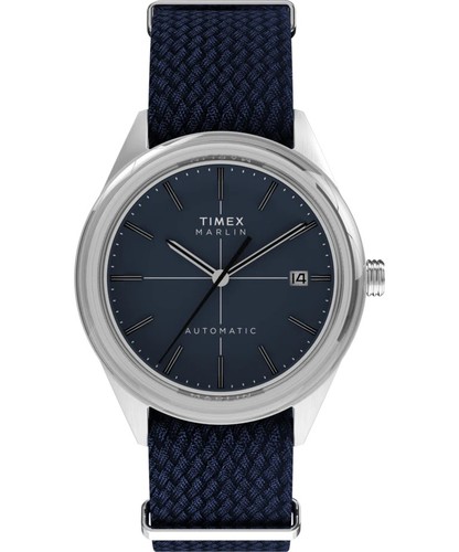 New Timex Marlin Jet Blue Fabric Strap Automatic Men's Watch TW2Y24500