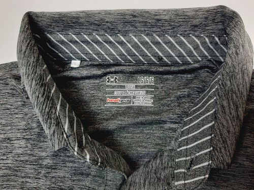 Under Armour Heat Gear Heather Gray Performance Stretch Men's Polo, Large - Picture 2 of 3