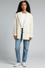 Push Button Oversized Blazer in Cream NWT Size 0