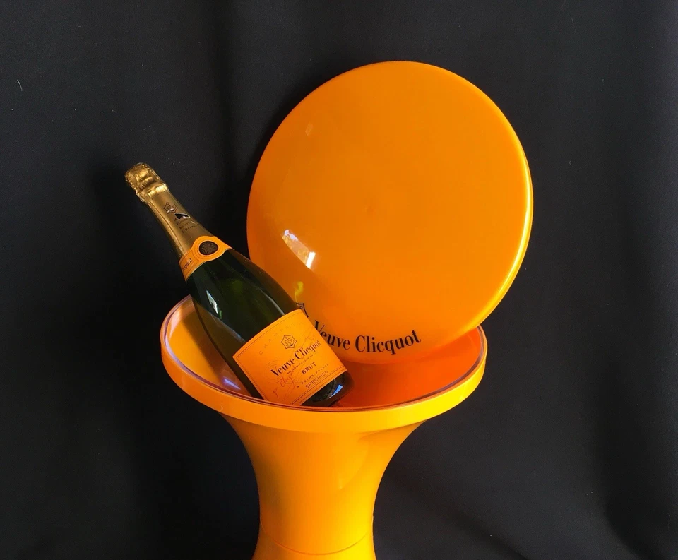 Veuve Clicquot Design Hocker  – Original Champagner Deko, Orange, gebraucht - Bild 4 von 4
